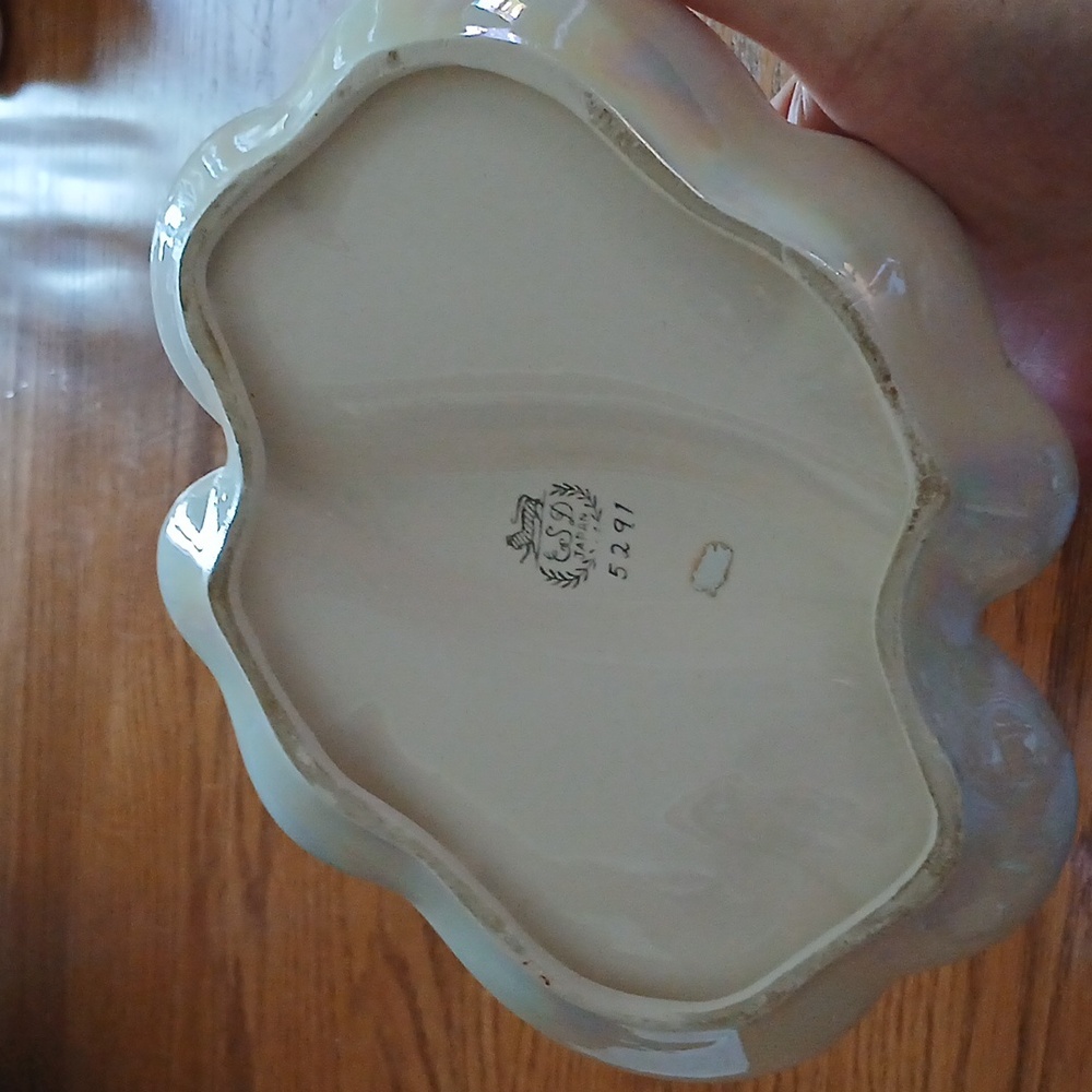 Vintage Lefton irridescent divided pixie candy dish - Picture 7 of 10